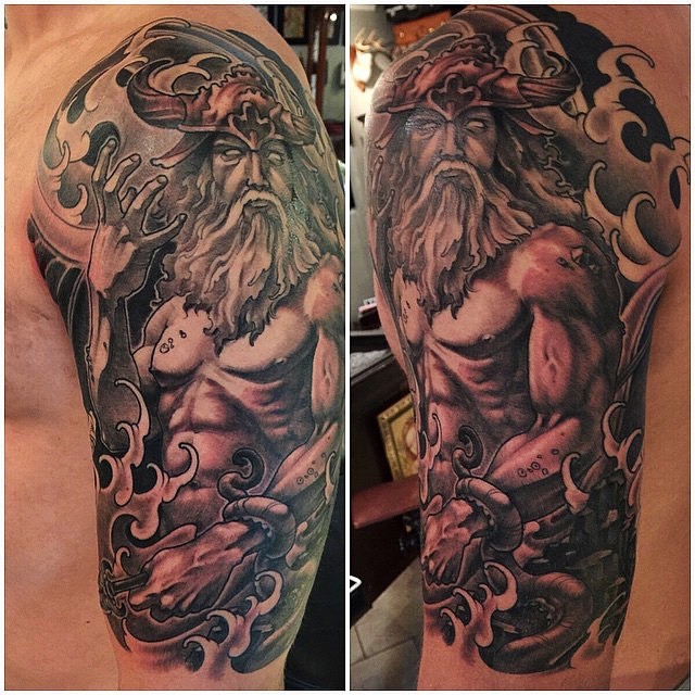 NeoTrad King Neptune Done by Tony Gacci at Breakthrough Tattoo in  Charleston SC  rtattoos