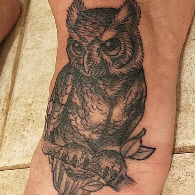 Little owl Tattoo by Nathaniel Gann - Remington Tattoo Shop