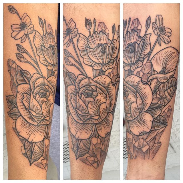 Black and Grey Flower Tattoo  Best Tattoo Ideas Gallery