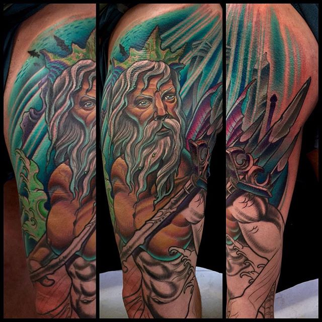 #terryribera @terryribera @remingtontattoo #remingtontattoo #sandiegotattooshops #sandiegotattooartist #neptune #poseidon