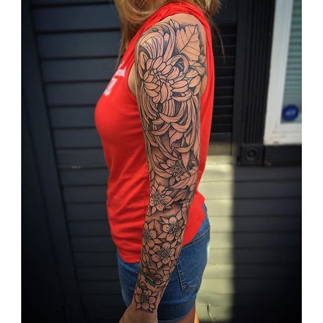 Sleeve in progress by @gust_razotattoos #tattoo #tattoos #remingtontattoo #northpark #sandiego #sandiegotattooartist