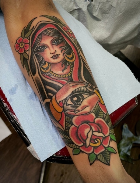 traditional-american-gypsey-woman-tattoo-chris-cockrill-san-diego