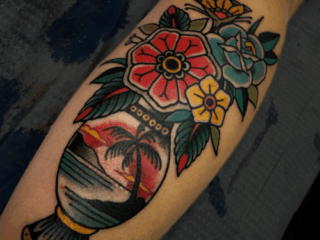 traditional-american-vase-flowers-tattoo-chris-cockrill-san-diego
