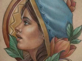 art-nouveau-woman-portrait-colored-pencil-drawing-terry-ribera-san-diego