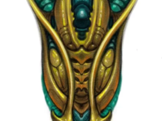 bio-organic-alien-gold-teal-face-shield-digital-drawing-terry-ribera-san-diego