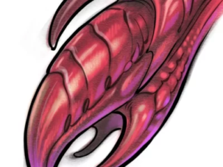 bio-organic-alien-red-claw-digital-drawing-terry-ribera-san-diego