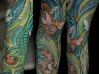 bio-organic-bee-honeycomb-teal-full-sleeve-tattoo-terry-ribera-san-diego