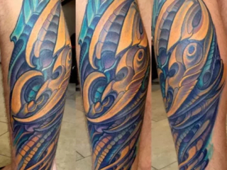 bio-organic-biomechanical-calf-tattoo-terry-ribera-san-diego