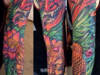 bio-organic-hannya-demon-buddha-lotus-sleeve-tattoo-terry-ribera-san-diego