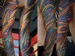 bio-organic-orange-purple-colorful-full-sleeve-tattoo-terry-ribera-san-diego