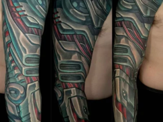 biomechanical-angular-grey-teal-full-sleeve-tattoo-terry-ribera-san-diego