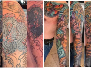 cover-up-anchor-medusa-to-neo-trad-warrior-sleeve-before-after-tattoo-terry-ribera-san-diego