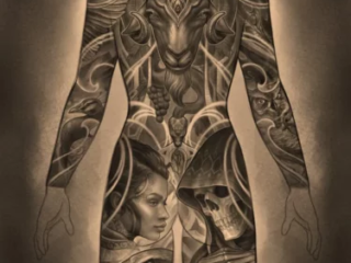 fine-art-bodysuit-design-ram-skull-eagle-woman-illustration-terry-ribera-san-diego