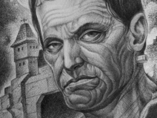 fine-art-frankenstein-monster-portrait-castle-moon-drawing-terry-ribera-san-diego