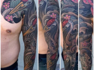 illustrative-neo-japanese-crane-cherry-blossom-full-sleeve-tattoo-terry-ribera-san-diego