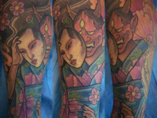illustrative-neo-japanese-geisha-hannya-demon-half-sleeve-tattoo-terry-ribera-san-diego