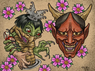 illustrative-neo-japanese-kappa-yokai-hannya-flash-drawing-terry-ribera-san-diego