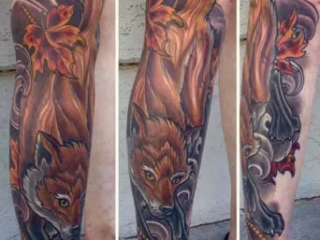 illustrative-neo-japanese-kitsune-fox-leg-sleeve-tattoo-terry-ribera-san-diego
