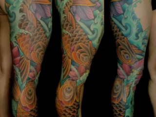 illustrative-neo-japanese-koi-lotus-full-sleeve-tattoo-terry-ribera-san-diego