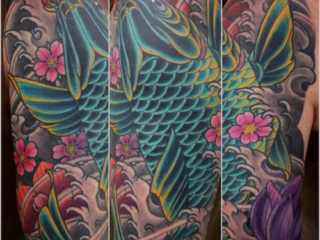 illustrative-neo-japanese-koi-waves-cherry-blossom-half-sleeve-tattoo-terry-ribera-san-diego