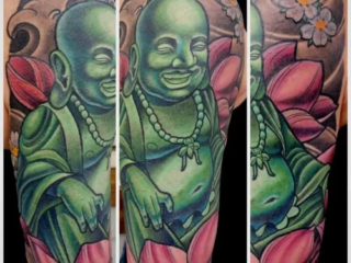 illustrative-neo-japanese-laughing-buddha-pink-lotus-half-sleeve-tattoo-terry-ribera-san-diego