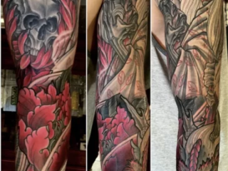 illustrative-neo-japanese-skull-grim-reaper-peony-dragon-full-sleeve-tattoo-terry-ribera-san-diego