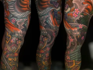 illustrative-neo-japanese-tiger-samurai-leg-sleeve-tattoo-terry-ribera-san-diego