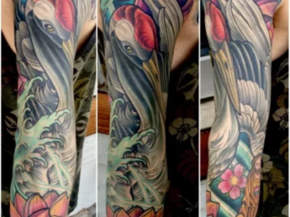 illustrative-neo-japanese-white-crane-lotus-waves-full-sleeve-tattoo-terry-ribera-san-diego