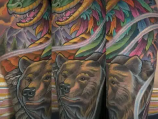 illustrative-neo-traditional-bear-snake-half-sleeve-tattoo-terry-ribera-san-diego