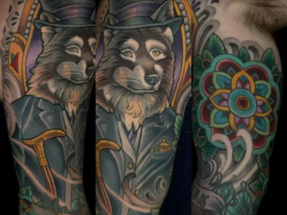 illustrative-neo-traditional-gentleman-wolf-mandala-half-sleeve-tattoo-terry-ribera-san-diego