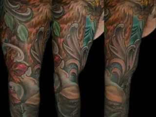 illustrative-neo-traditional-hawk-wolf-sleeve-tattoo-terry-ribera-san-diego