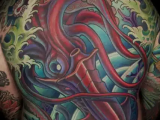 illustrative-neo-traditional-kraken-squid-back-tattoo-terry-ribera-san-diego