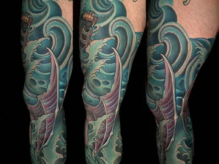 illustrative-neo-traditional-ocean-waves-shark-leg-sleeve-tattoo-terry-ribera-san-diego
