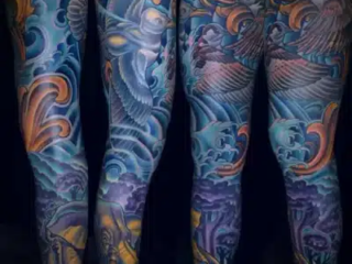 illustrative-neo-traditional-seagull-elephant-leg-sleeve-tattoo-terry-ribera-san-diego
