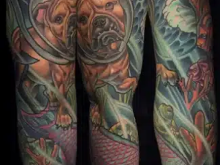 illustrative-neo-traditional-space-bulldog-fish-sleeve-tattoo-terry-ribera-san-diego