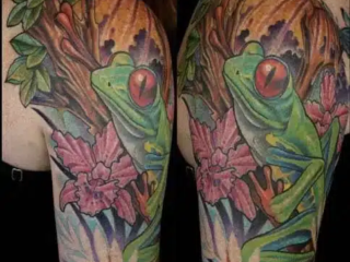 illustrative-neo-traditional-tree-frog-orchid-half-sleeve-tattoo-terry-ribera-san-diego