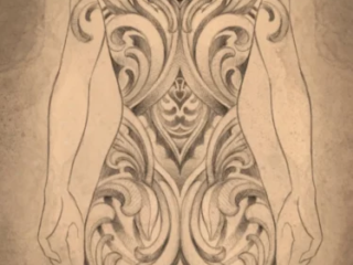 tattoo-sketch-art-nouveau-floral-scroll-bodysuit-pencil-terry-ribera-san-diego