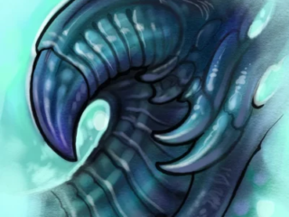 tattoo-sketch-bio-organic-serpentine-claw-form-blue-digital-terry-ribera-san-diego