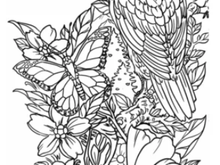 tattoo-sketch-eagle-butterfly-flowers-nature-sleeve-linework-terry-ribera-san-diego