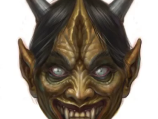 tattoo-sketch-hannya-mask-portrait-realistic-colored-digital-terry-ribera-san-diego