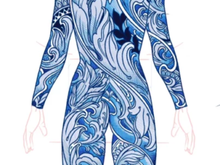 tattoo-sketch-ornamental-waves-bodysuit-blue-ink-design-terry-ribera-san-diego